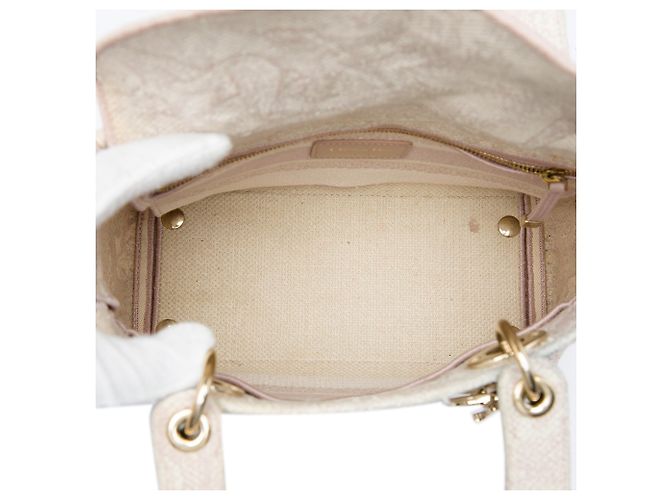 Dior Pink Medium Embroidered Canvas Toile De Jouy Lady D Lite Rosa - vista 4