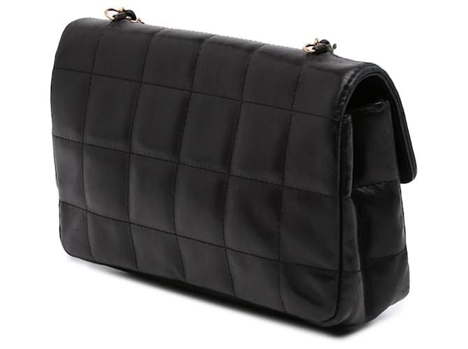 Chanel Black Mini Square Chocolate Bar Lambskin Single Flap Nero - vista 2
