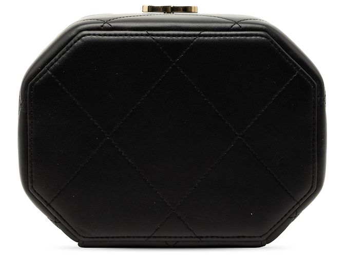 Custodia Vendome Chanel in pelle d'agnello matelassé nera Nero - vista 3