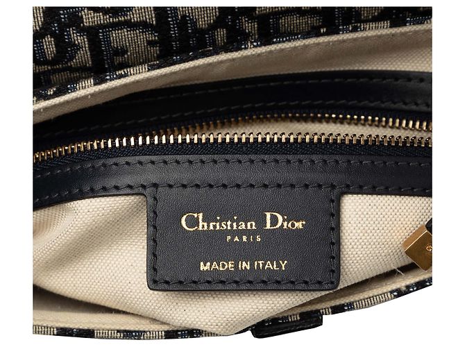 Borsa Saddle Dior in tela Oblique blu - vista 5