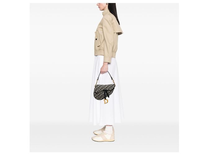 Borsa Saddle Dior in tela Oblique blu - vista 6