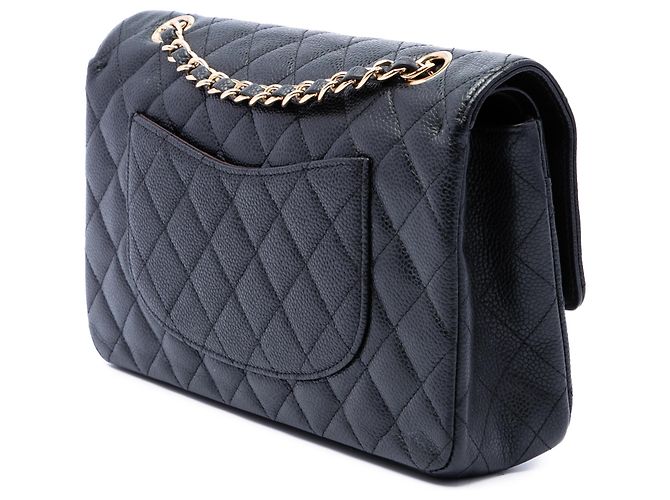 Chanel Black Medium Classic Caviar Double Flap Nero - vista 2