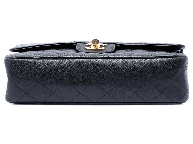 Chanel Black Medium Classic Caviar Double Flap Nero - vista 3