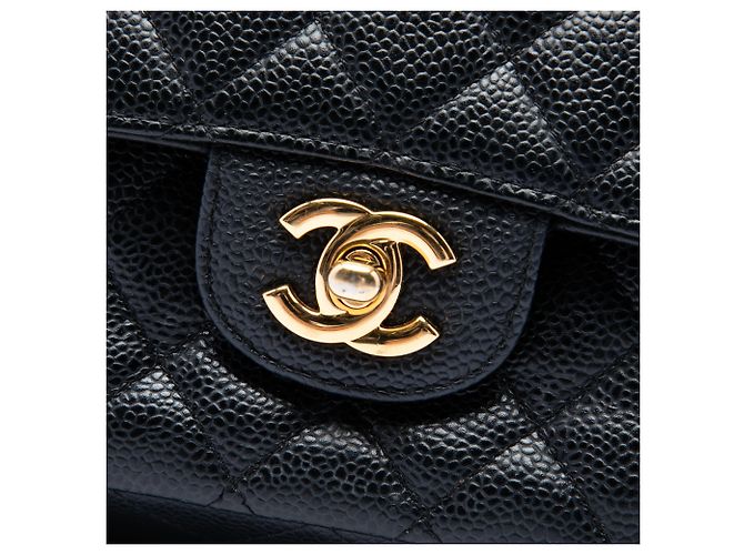 Chanel Black Medium Classic Caviar Double Flap Nero - vista 5