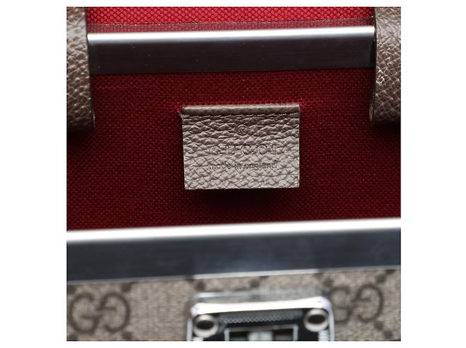 Borsa Vanity Gucci Beige GG Supreme Bamboo - vista 5