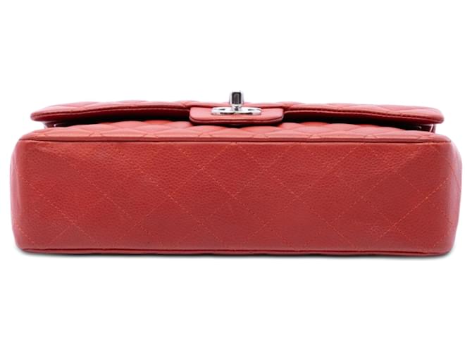 Chanel Red Medium Classic Caviar Double Flap Rosso - vista 3