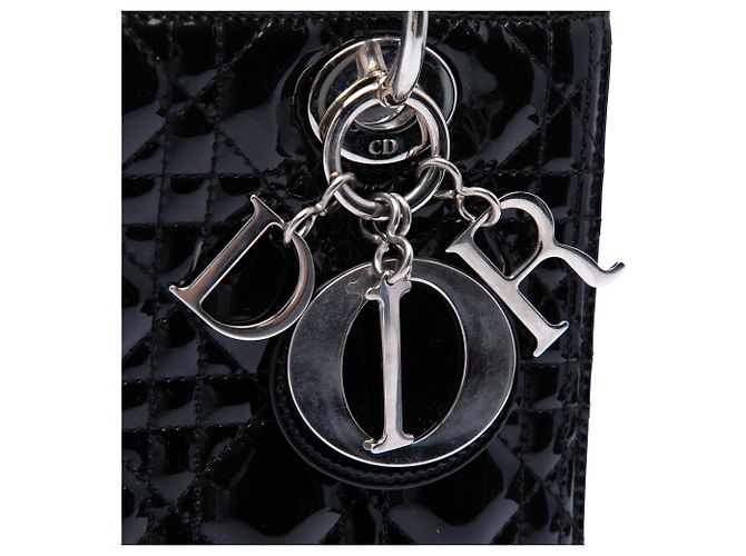 Dior Black Medium Patent Cannage Lady Dior Nero - vista 5