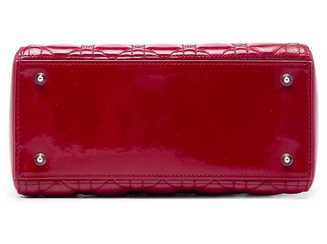 Dior Red Medium Patent Cannage Lady Dior Rosso Bordò - vista 3
