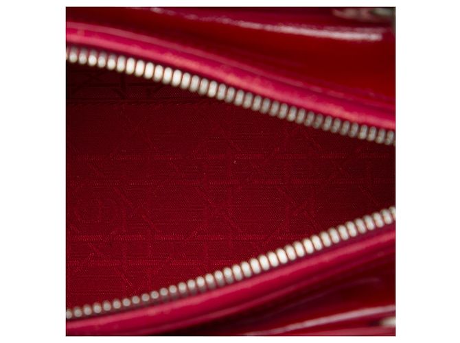 Dior Red Medium Patent Cannage Lady Dior Rosso Bordò - vista 4