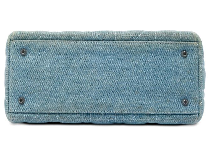 Dior Blue Medium Denim Cannage Acrylic Handles Lady Dior - vista 3