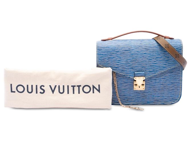 Louis Vuitton Blue Epi Denim and Reverse Monogram Pochette Metis - vista 7