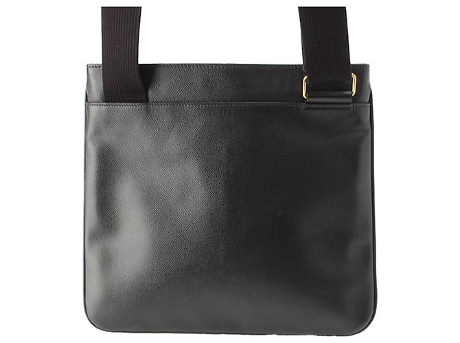 Saint Laurent Black Grain De Poudre Flat Crossbody Schwarz - Ansicht 3
