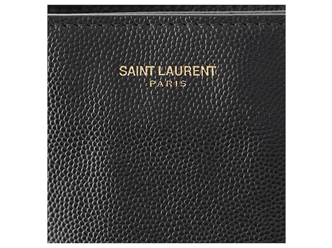 Saint Laurent Black Grain De Poudre Flat Crossbody Schwarz - Ansicht 7