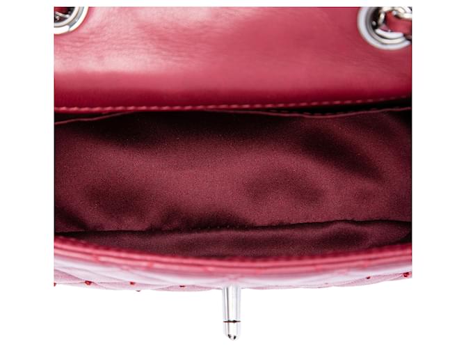 Chanel Red Extra Mini Rectangular Classic Lambskin Single Flap Rosso Bordò - vista 4