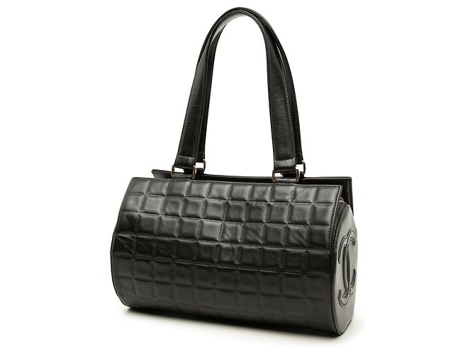 Borsa a tracolla Chanel Barrel Chocolate Bar in pelle d'agnello nera Nero - vista 2