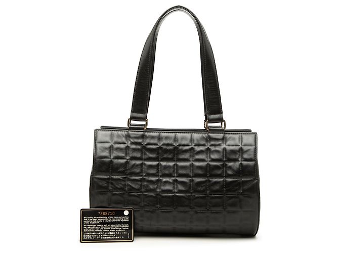 Borsa a tracolla Chanel Barrel Chocolate Bar in pelle d'agnello nera Nero - vista 7