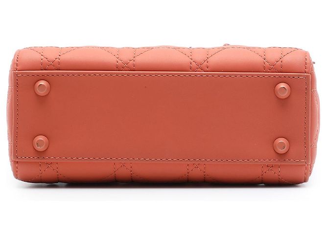Dior Orange Mini Ultra Matte Calfskin Cannage Lady Dior Arancione - vista 3
