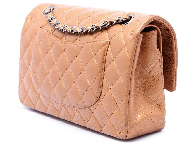 Chanel Brown Medium Classic Metallic Caviar Double Flap Marrone Bronzo - vista 2