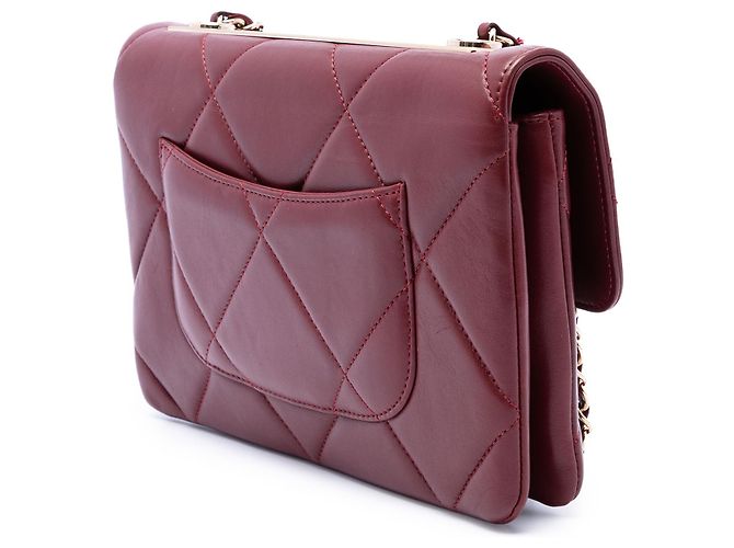 Chanel Red Quilted Lambskin Trendy CC Flap Rosso Bordò - vista 2