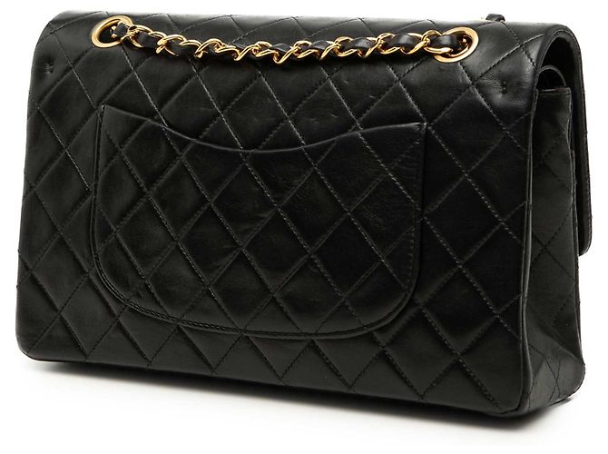Chanel Black Medium Classic Lambskin Double Flap Nero - vista 2