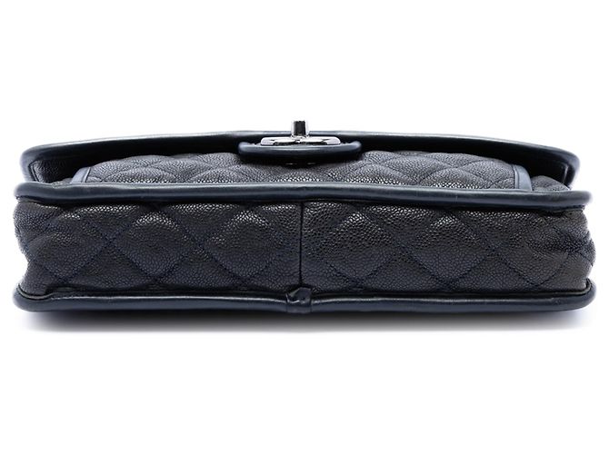 Chanel Blue Medium Quilted Caviar French Riviera Flap Blu navy - vista 3