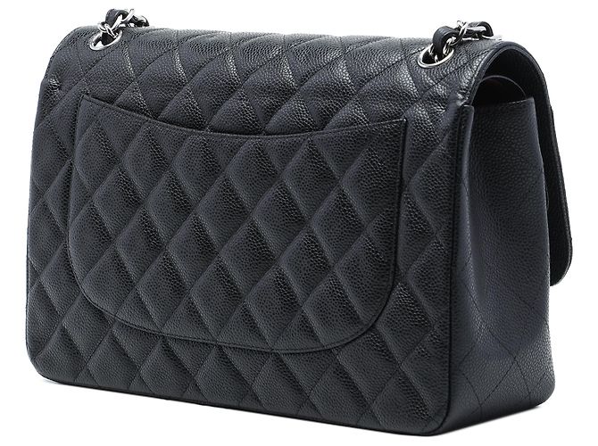 Chanel Black Jumbo Classic Caviar Double Flap Nero - vista 2