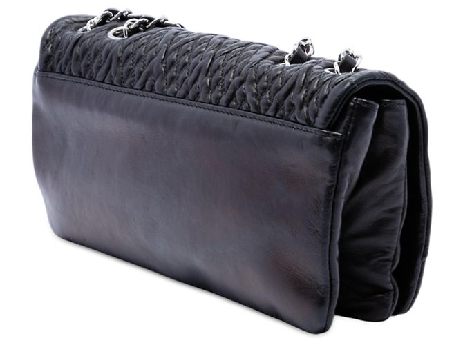 Chanel Black Small CC Quilted Lambskin Astrakhan Flap Nero - vista 2