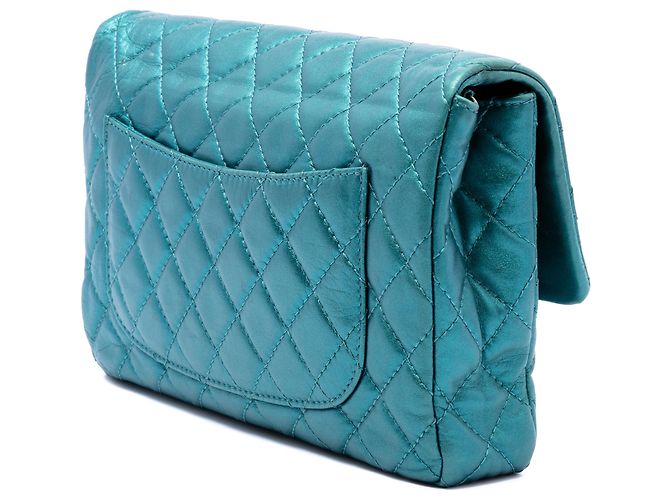 Chanel Blue Quilted Metallic Calfskin Reissue 2.55 Flap 226 Azul Turquesa - vista 2