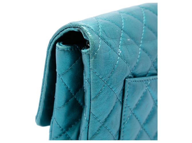 Chanel Blue Quilted Metallic Calfskin Reissue 2.55 Flap 226 Azul Turquesa - vista 6