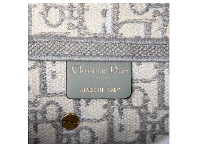 Dior Gray Oblique bestickte Canvas Saddle Bag Braun Grau - Ansicht 5