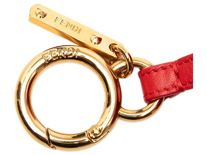 Fendi Charm per Borsa Pom Pom Cuore in Pelliccia di Volpe e Nappa Lucida Rossa Rosso - vista 4
