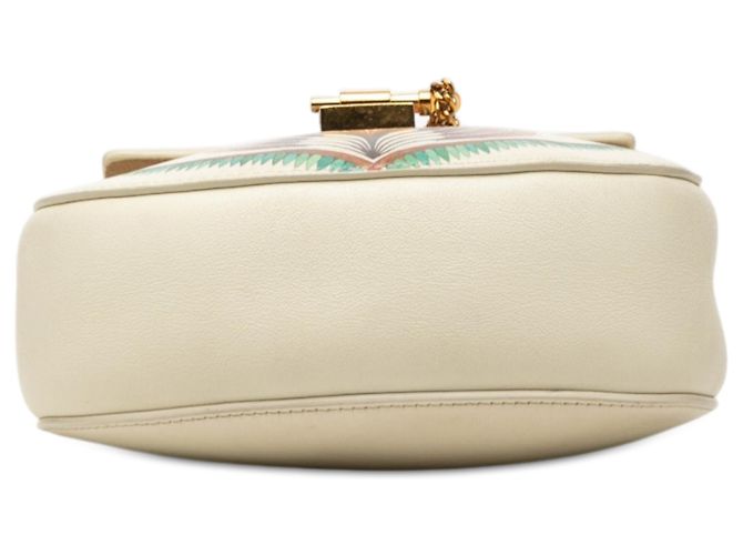 Borsa Drew Bijou Mini in pelle stampata bianca Chloé Bianco Bianco sporco - vista 3