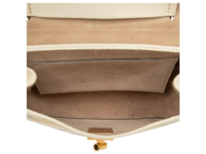 Borsa Drew Bijou Mini in pelle stampata bianca Chloé Bianco Bianco sporco - vista 4