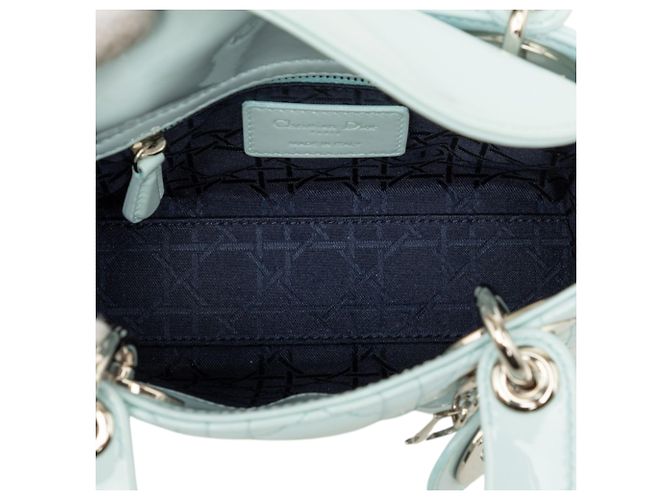 Dior Blue Mini Patent Cannage Lady Dior Blu chiaro - vista 4