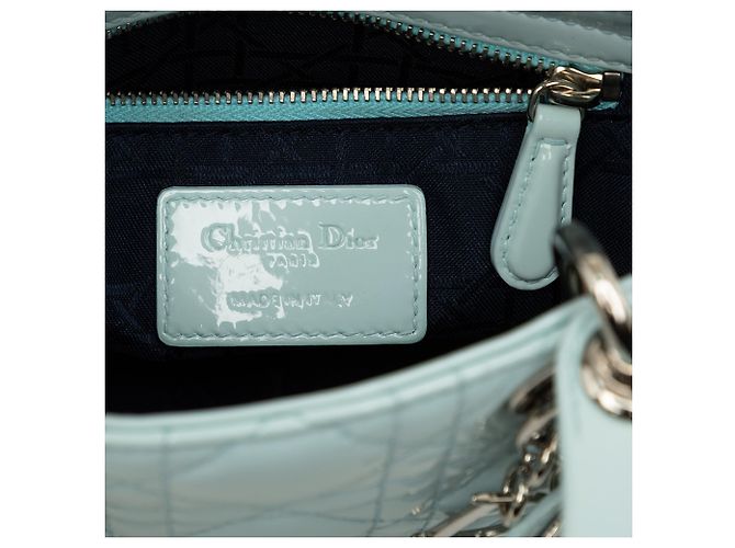 Dior Blue Mini Patent Cannage Lady Dior Blu chiaro - vista 5