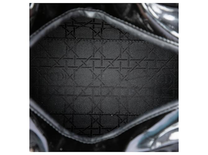 Dior Black Medium Patent Cannage Lady Dior Nero - vista 4