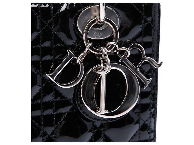 Dior Black Medium Patent Cannage Lady Dior Nero - vista 5