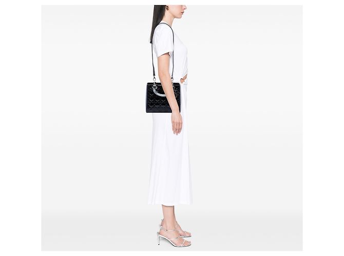 Dior Black Medium Patent Cannage Lady Dior Nero - vista 6