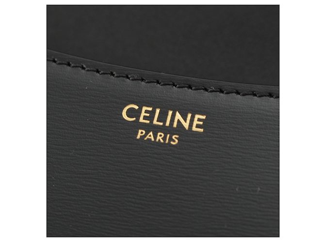 Céline Borsa Celine Lola Teen in pelle di vitello lucida nera con Triomphe Nero - vista 5