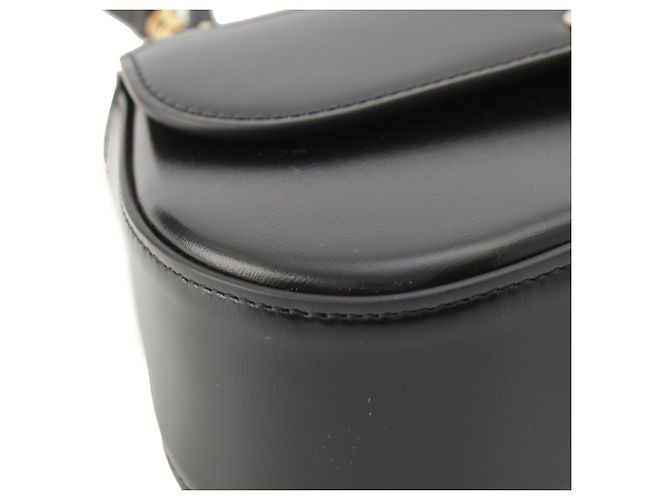 Céline Borsa Celine Lola Teen in pelle di vitello lucida nera con Triomphe Nero - vista 7