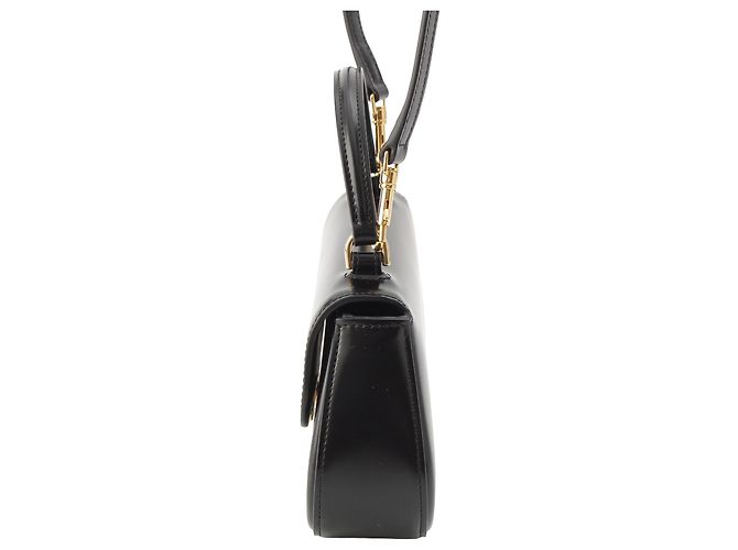 Céline Borsa Celine Lola Teen in pelle di vitello lucida nera con Triomphe Nero - vista 9
