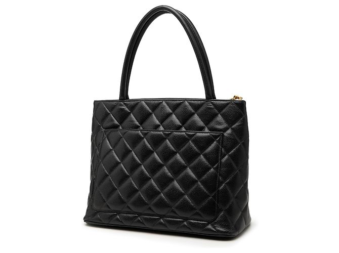 Borsa Tote Chanel Black Caviar Medallion Nero - vista 2