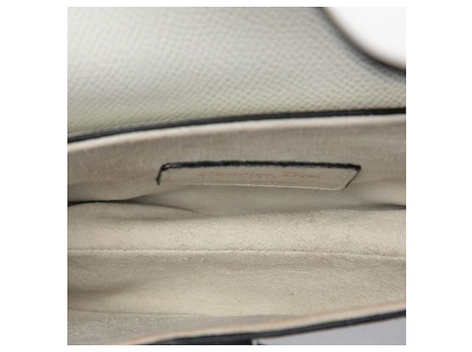 Borsa Saddle Dior Mini in pelle di vitello granulata bianca Bianco - vista 4