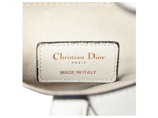 Borsa Saddle Dior Mini in pelle di vitello granulata bianca Bianco - vista 5