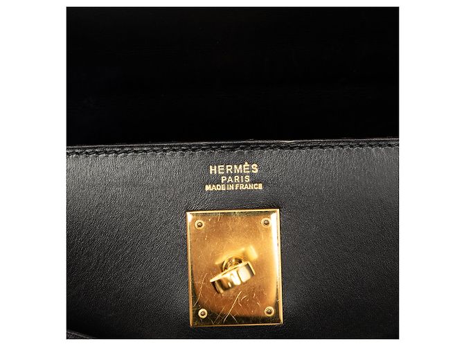 Hermès Black Box Calf Kelly Sellier 32 Nero - vista 5