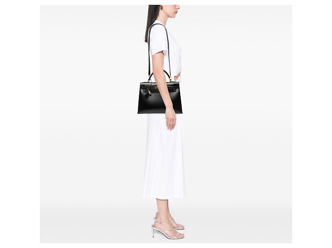 Hermès Black Box Calf Kelly Sellier 32 Nero - vista 6
