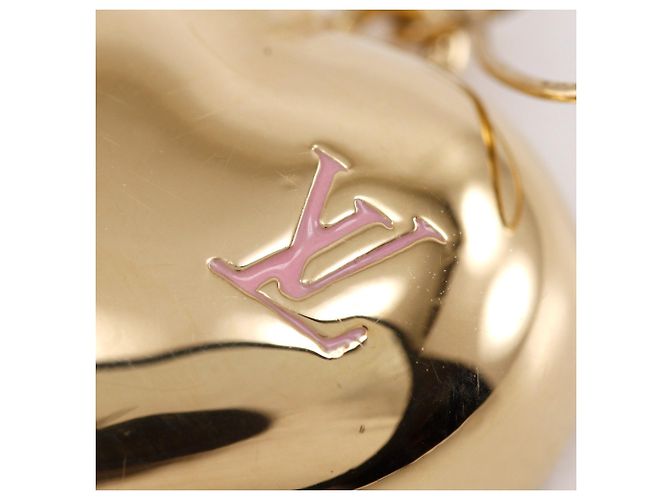 Orecchini Louis Vuitton Cuore Fragola in resina rossa placcata oro e strass Rosso - vista 4