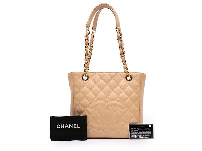 Chanel Beige Caviar Petite Shopping Tote - vista 7