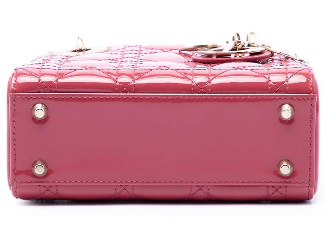 Dior Red Mini Patent Cannage Lady Dior Rosso - vista 3