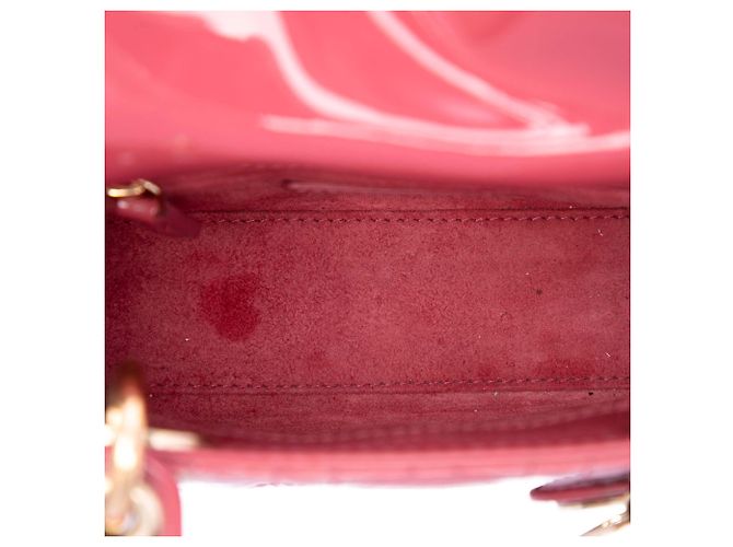 Dior Red Mini Patent Cannage Lady Dior Rosso - vista 4